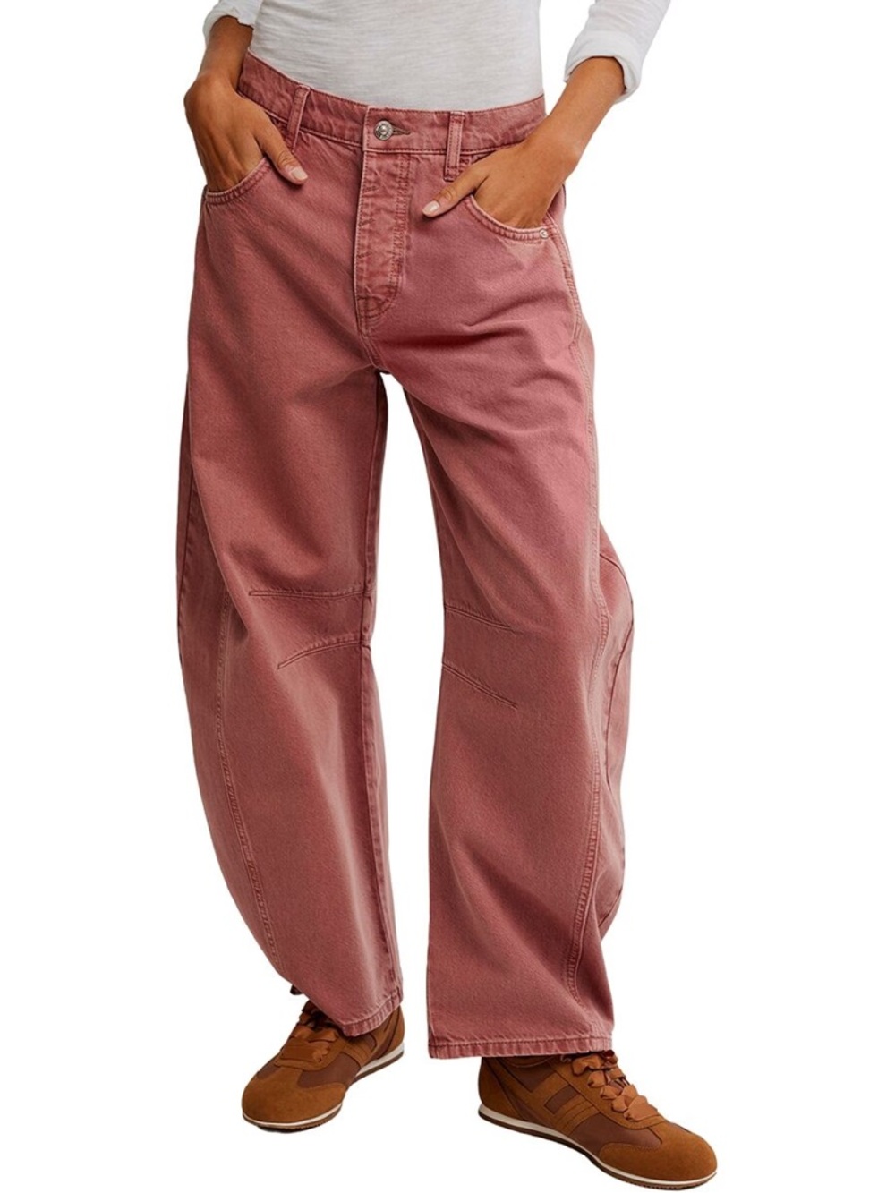 WE THE FREE GOOD LUCK MID-RISE BARREL JEANS IN SUNSETTER